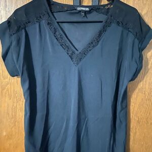 Express Elegant Black V-Neck Top
